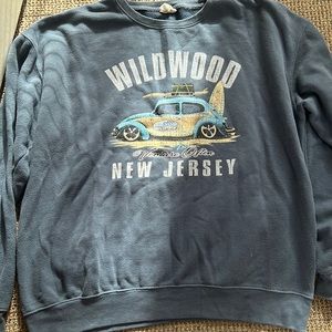 Large Blue Wildwood New Jersey Crewneck